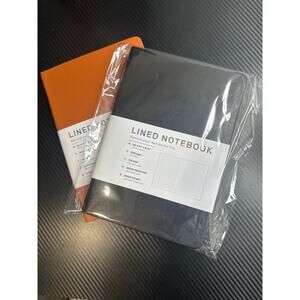 Two (2) Lined Journal Notebooks, Hardcover Leather Journals- (Black & Brown)
